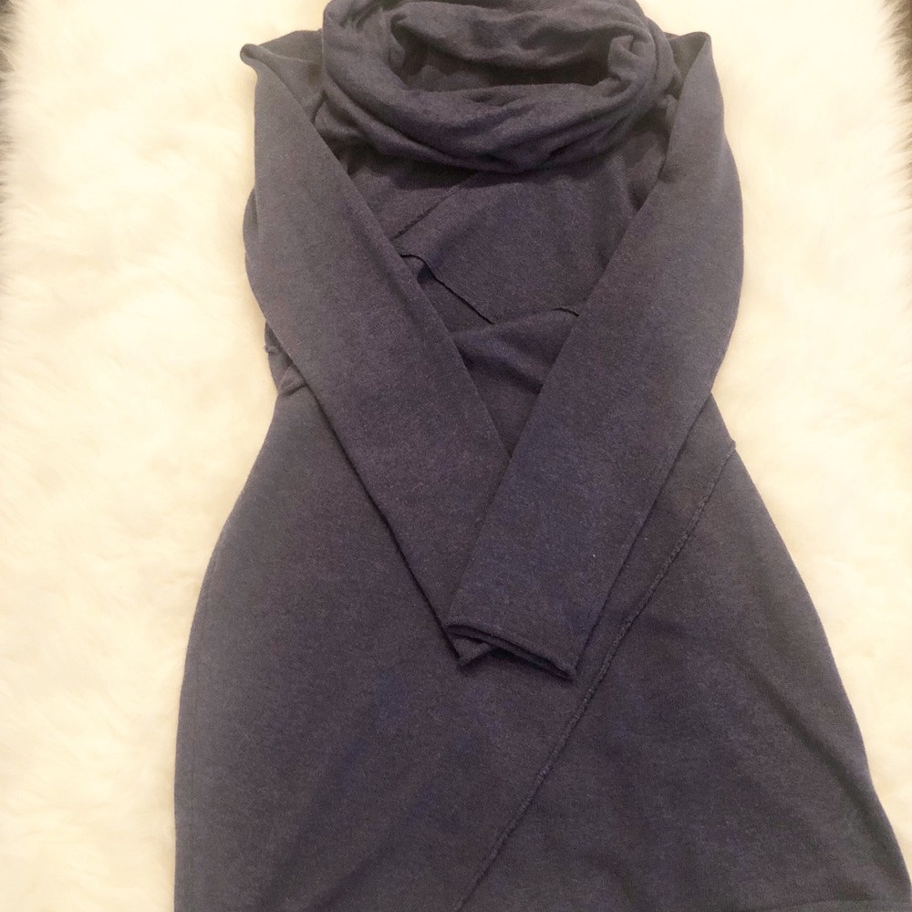 Athleta blue cowl neck sweater dress